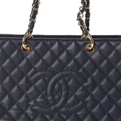 Chanel Caviar Quilted XL Grand Shopping Tote GST Blue 9 of 11
