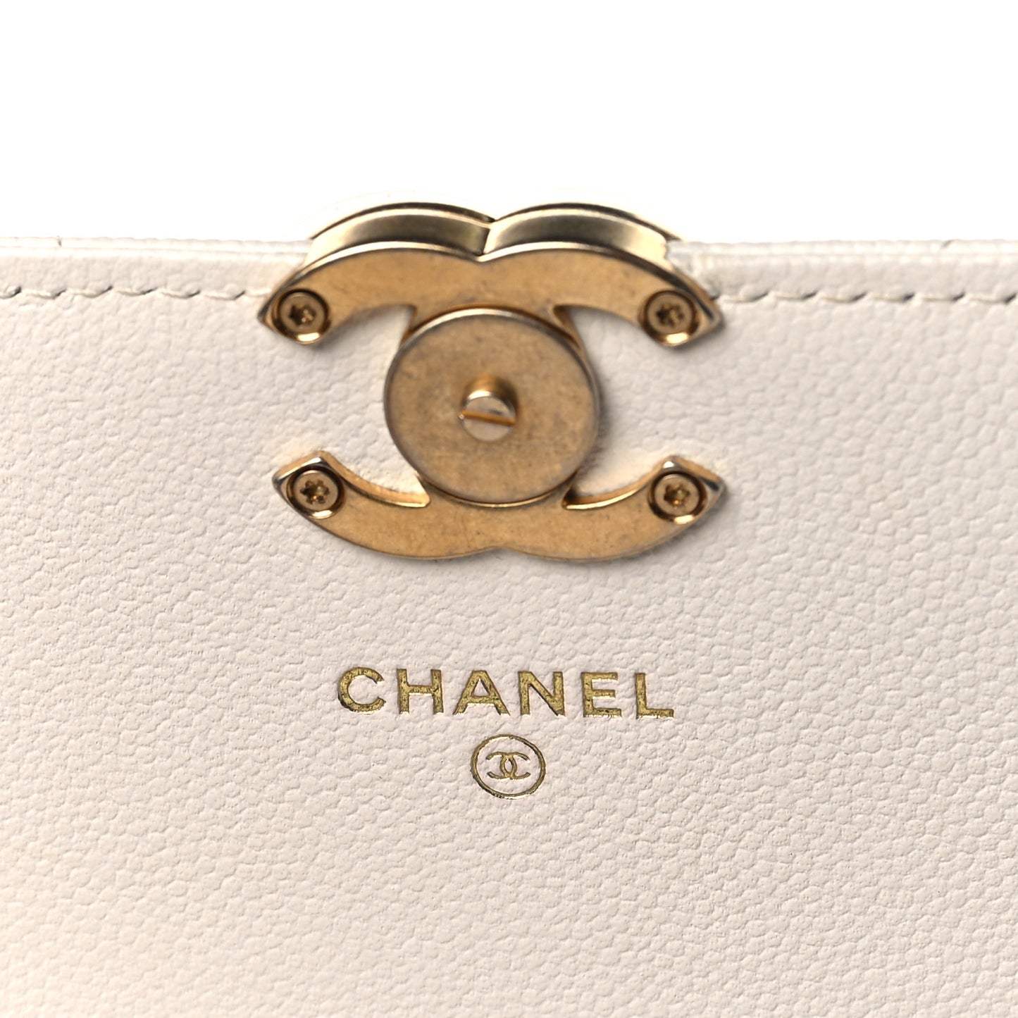 Caviar Quilted Mini Bracelet On Chain Wallet On Chain WOC White