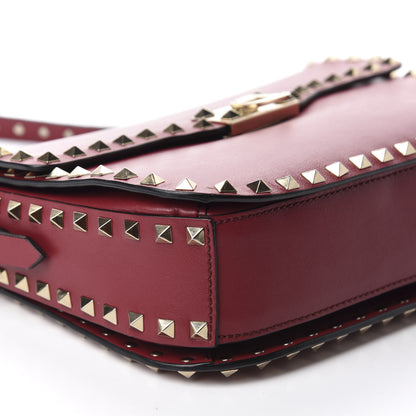 Valentino Garavani Vitello Medium Rockstud Flap Saddle Bag Scarlet 6 of 10