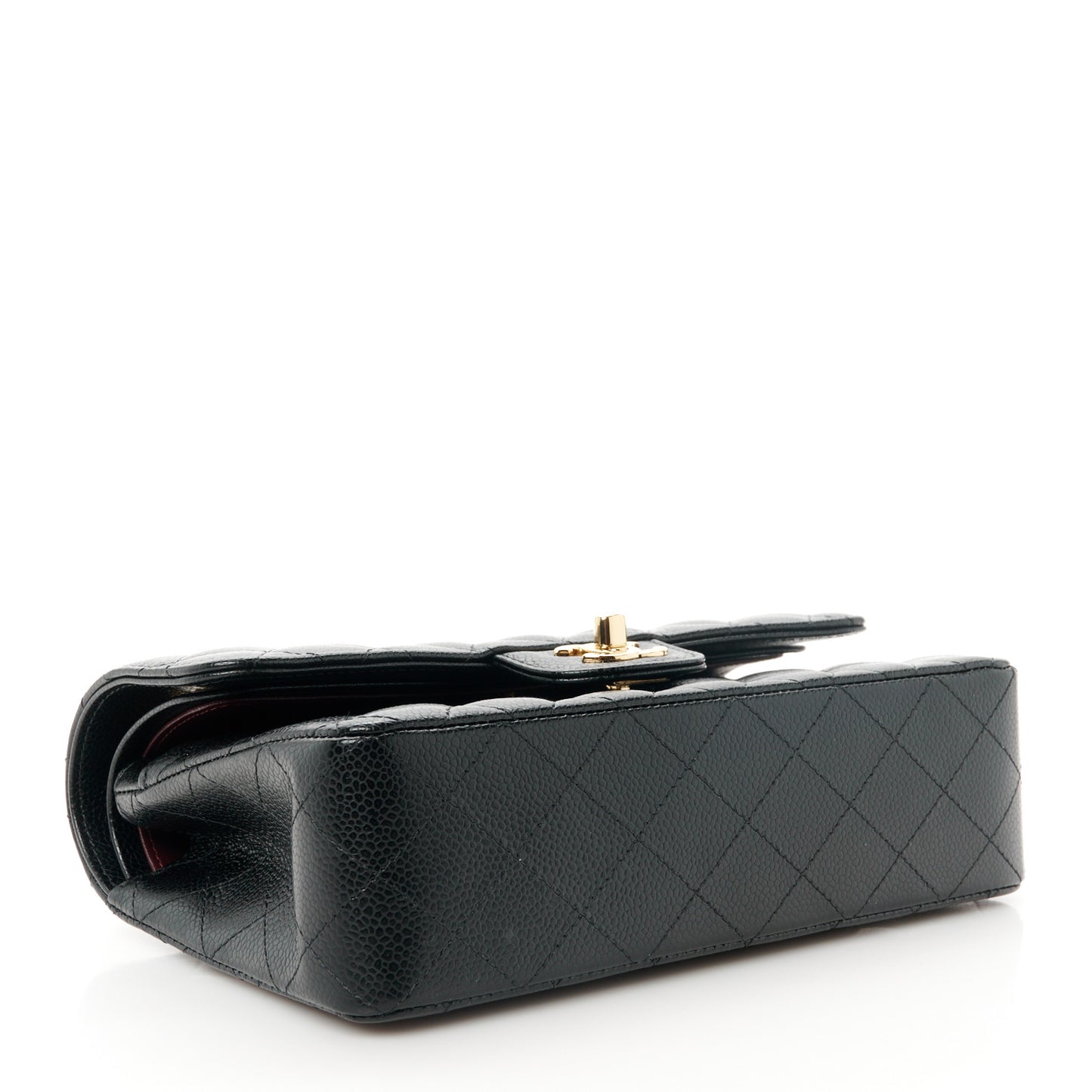 Caviar Quilted Small Double Flap Black