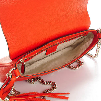 Gucci Pebbled Calfskin Medium Soho Flap Crossbody Sun Orange 5 of 7