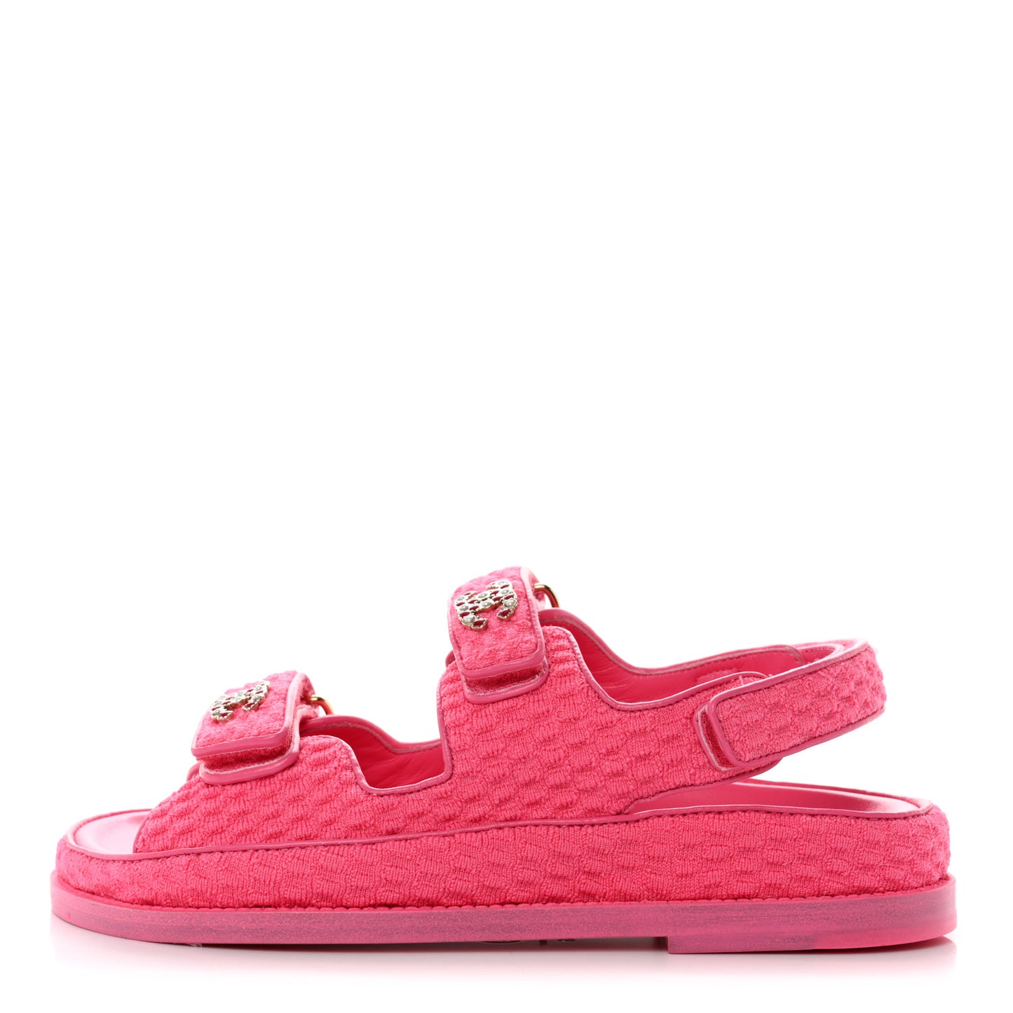 Knit Fabric Velcro Dad Sandals 36 Pink