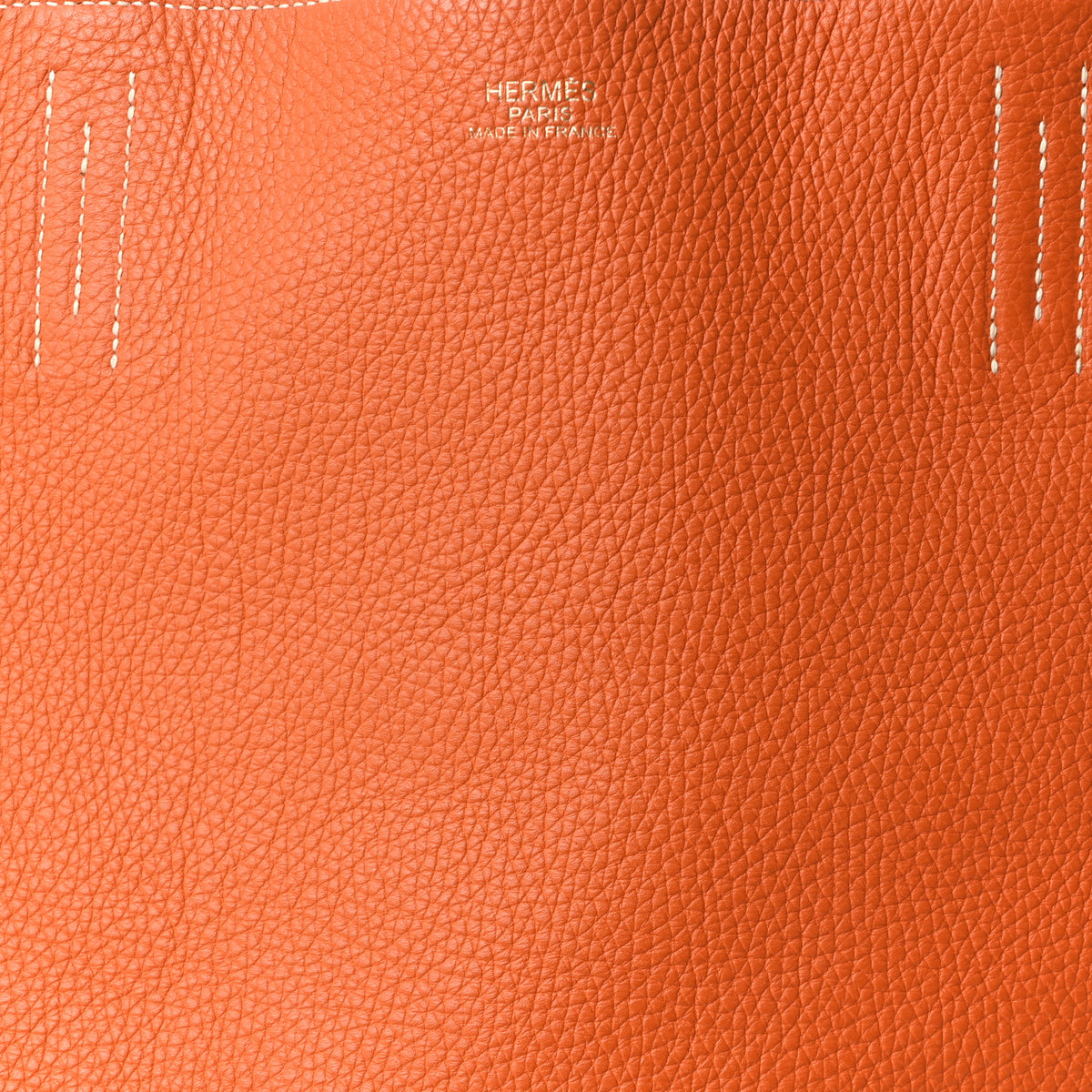 Taurillon Clemence Double Sens 45 Reversible Tote Orange Gold