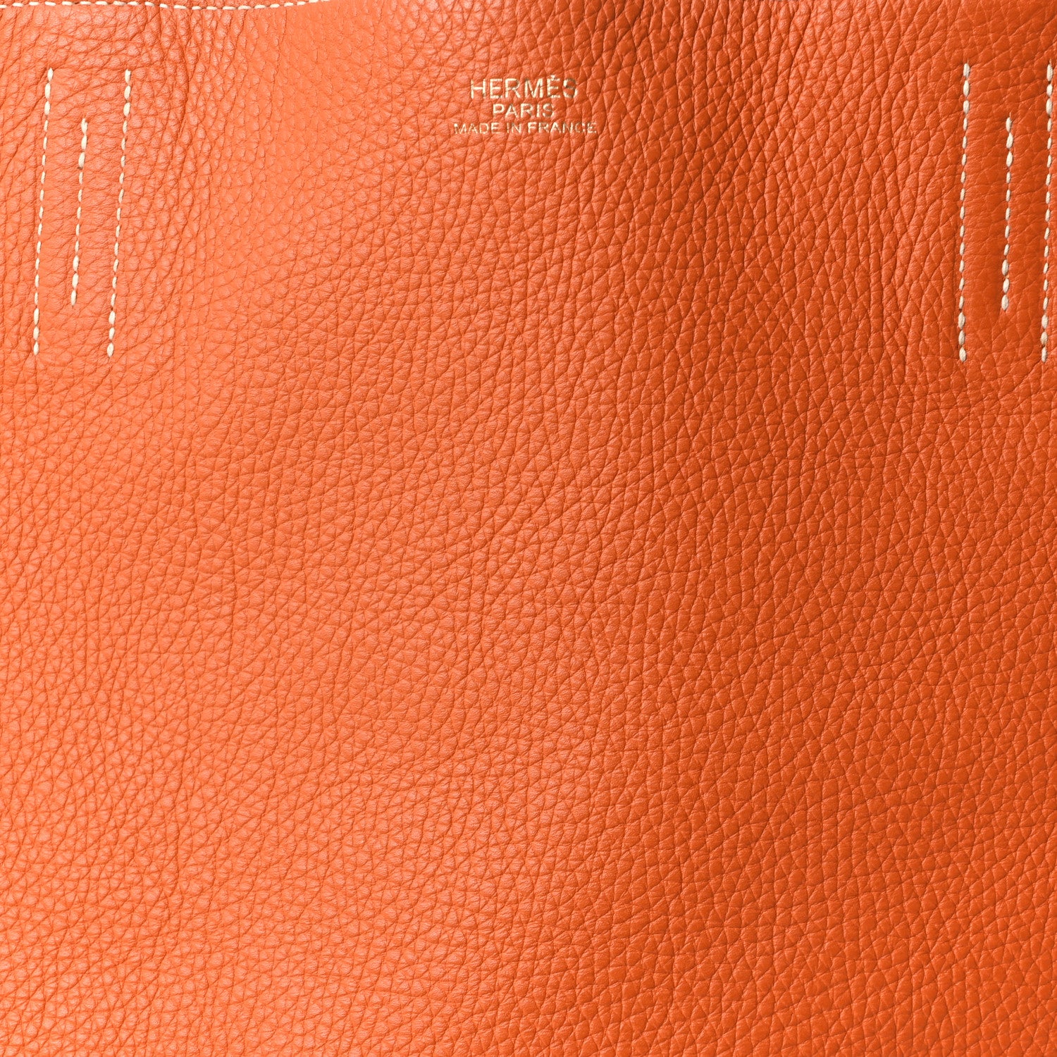 Hermes Taurillon Clemence Double Sens 45 Reversible Tote Orange Gold 10 of 15