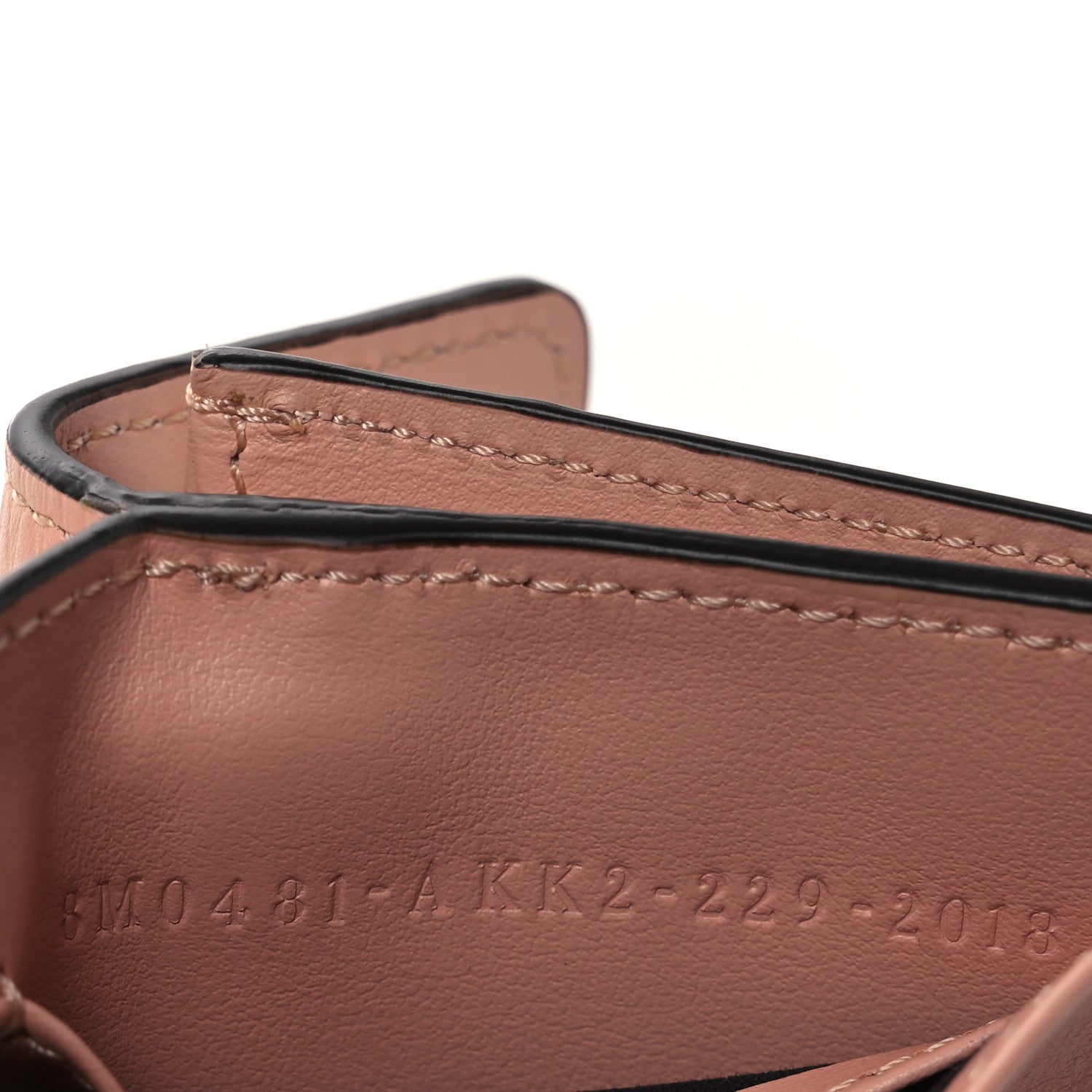 Fendi Vitello Kyoto Metal Fendi Roma Logo Micro Trifold Wallet with Chain Light Rose 8 of 13