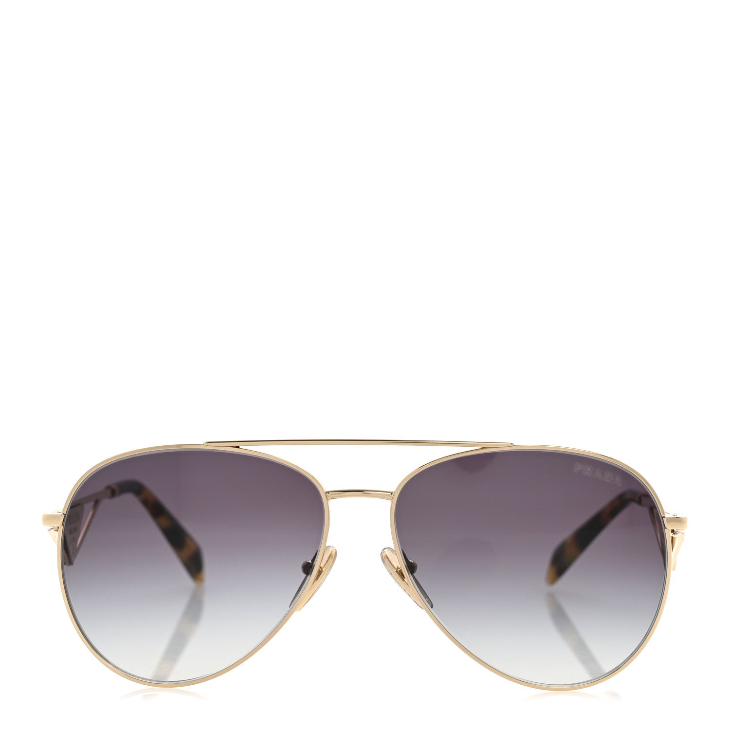 Prada Aviator Sunglasses SPR 73Z Gold Tortoise 2 of 8