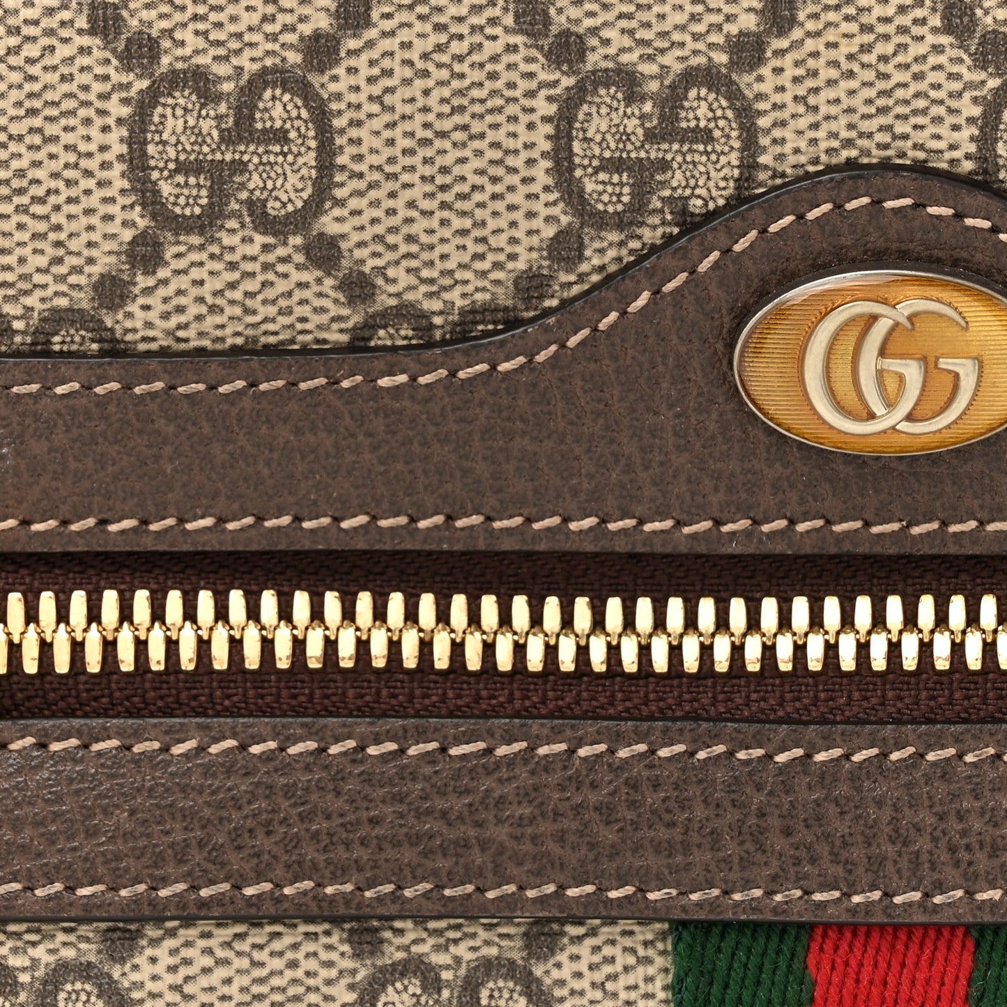 GG Supreme Monogram Web Small Ophidia Belt Bag 95 38 Dark Brown