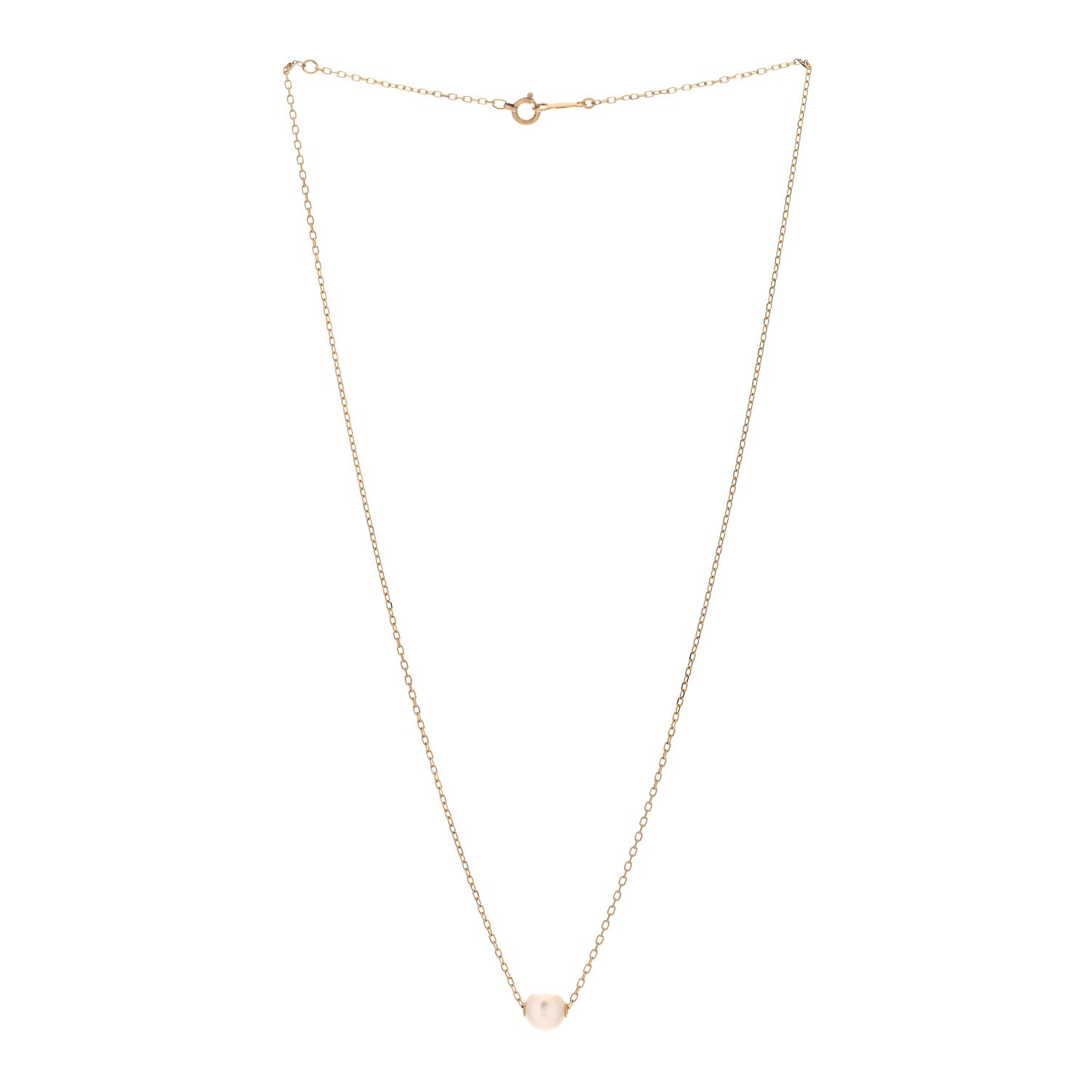 Mikimoto 18K Yellow Gold Akoya Pearl 7-7.5mm Single Pendant Necklace 3 of 4