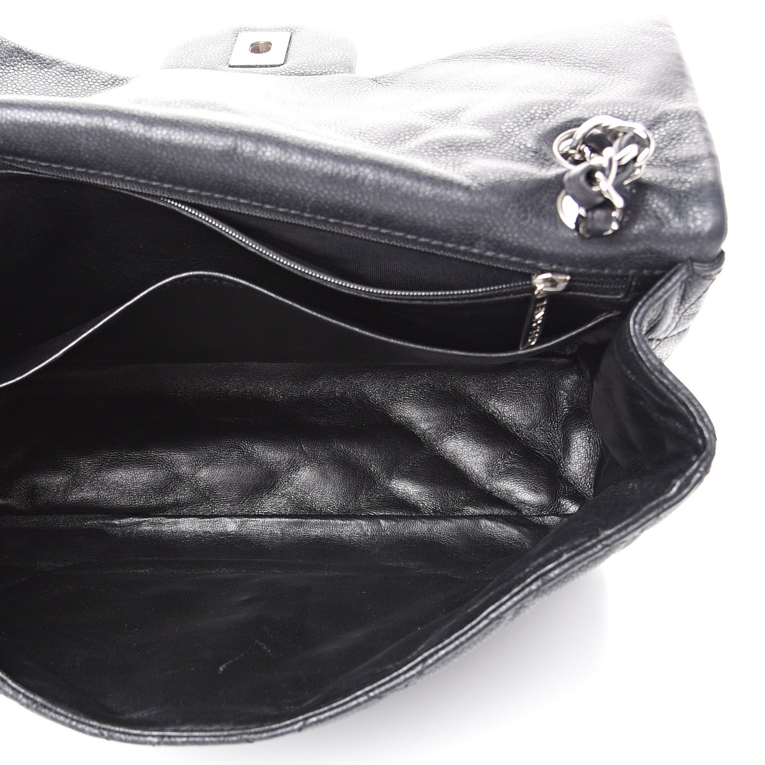 Chanel Washed Caviar Quilted Maxi Single Flap Black 4 of 12
