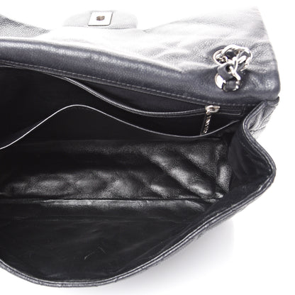 Chanel Washed Caviar Quilted Maxi Single Flap Black 4 of 12
