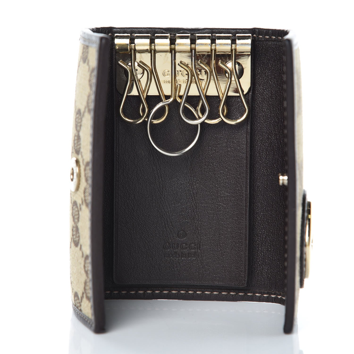 Gucci Monogram Lovely Heart 6 Key Holder Case Brown 5 of 8