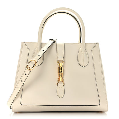Gucci Boarded Plutone Calfskin Medium Jackie 1961 Tote Mystic White 1 of 9