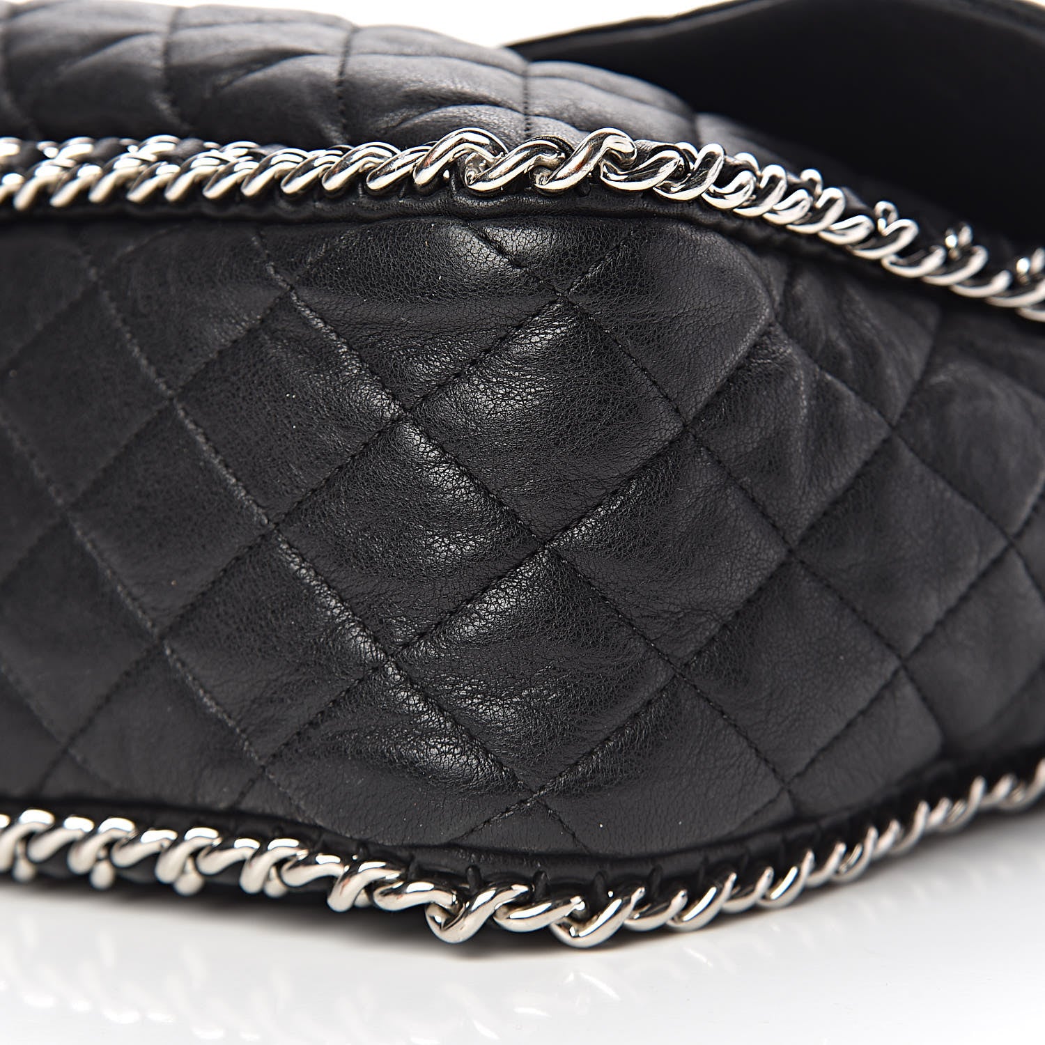 Chanel Washed Lambskin Quilted Maxi Chain Around Flap Black 6 of 13