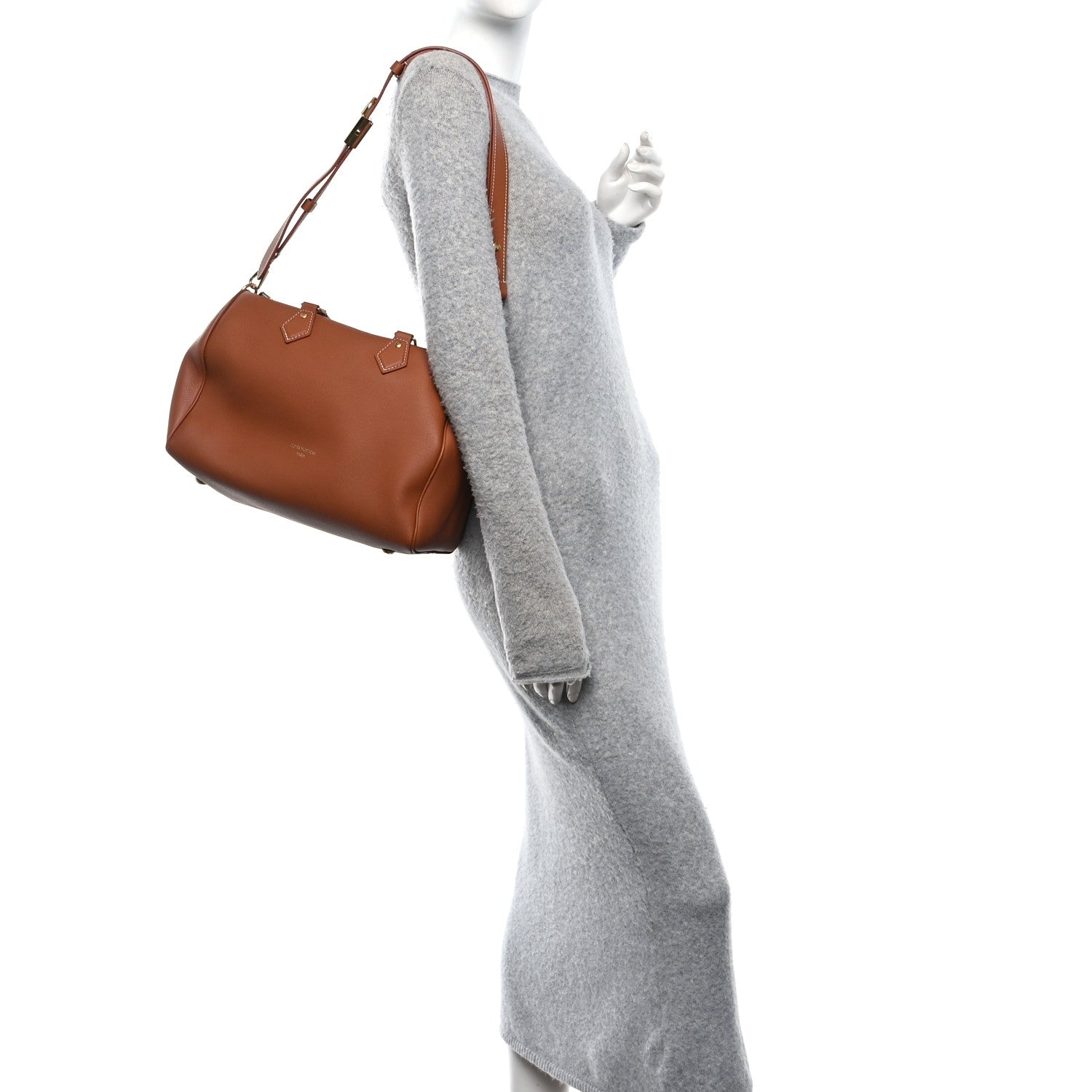 Louis Vuitton Grained Calfskin Low Key Speedy 30 Cognac 2 of 9