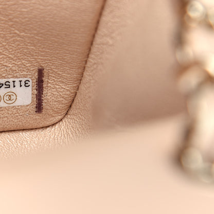 Chanel Iridescent Calfskin Quilted Mini Rectangular Flap Beige 7 of 10