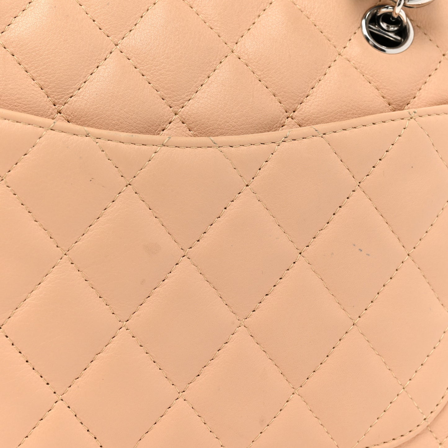 Calfskin Quilted Large Cambon Bowler Beige Black