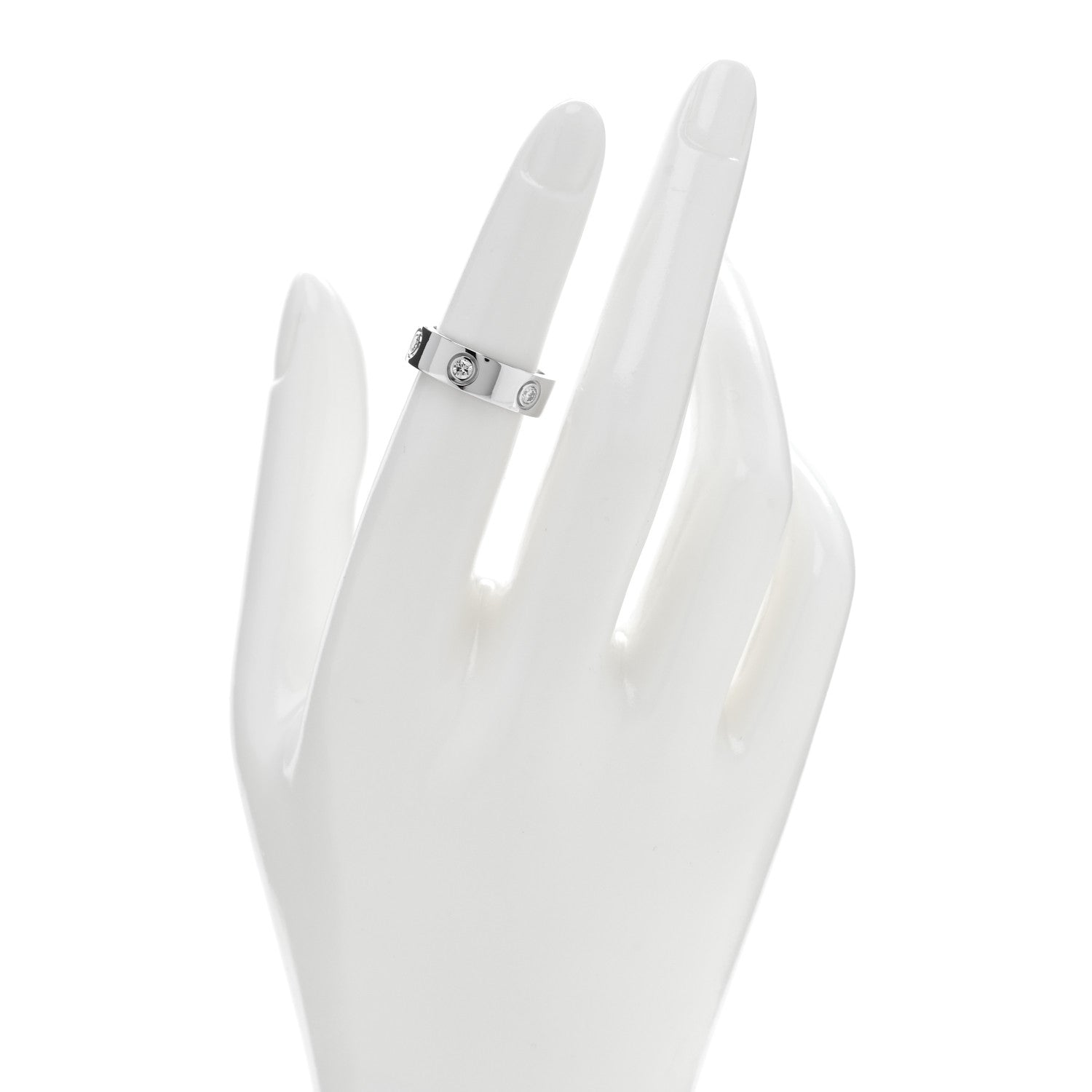 Cartier 18K White Gold 6 Diamond 5.5mm LOVE Ring 49 5 2 of 5