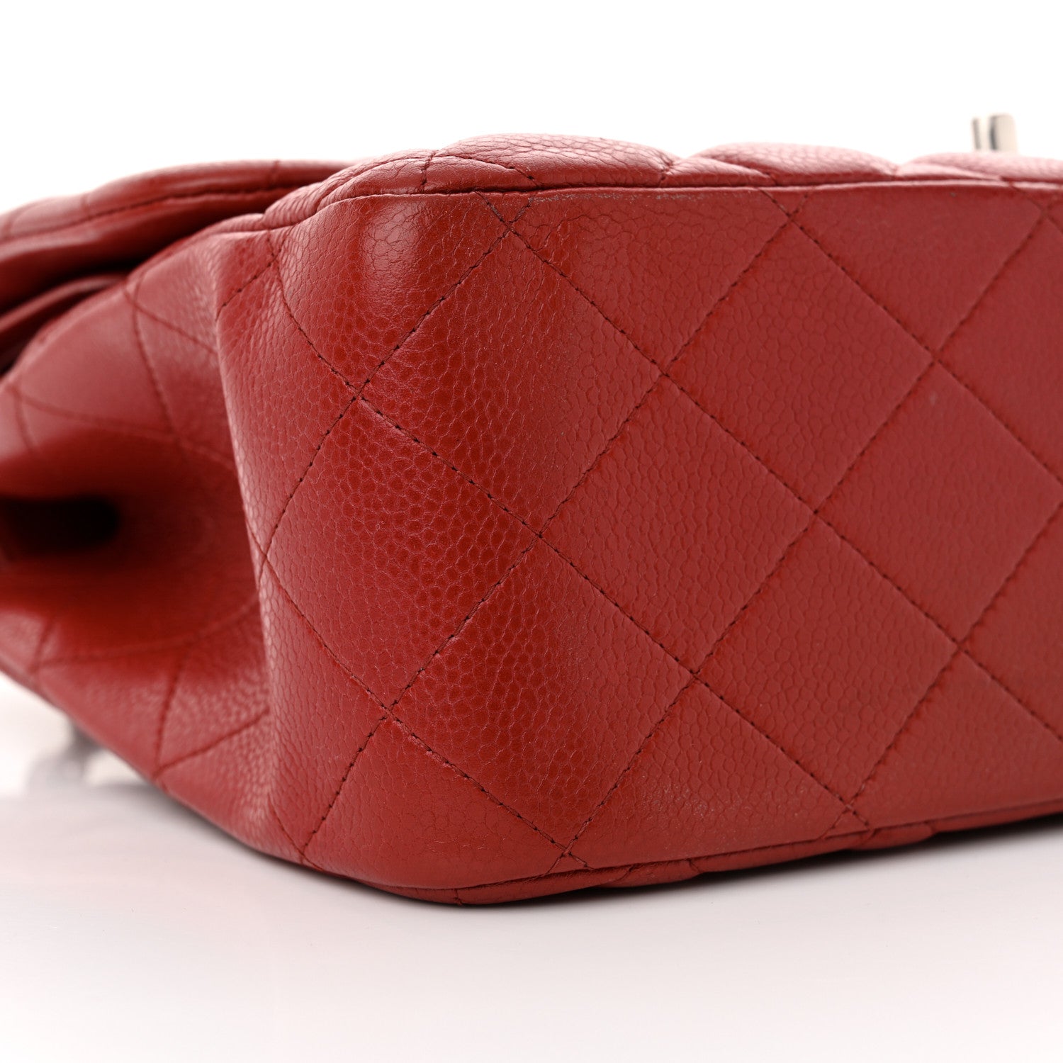 Chanel Caviar Quilted Jumbo Double Flap Red 9 of 14