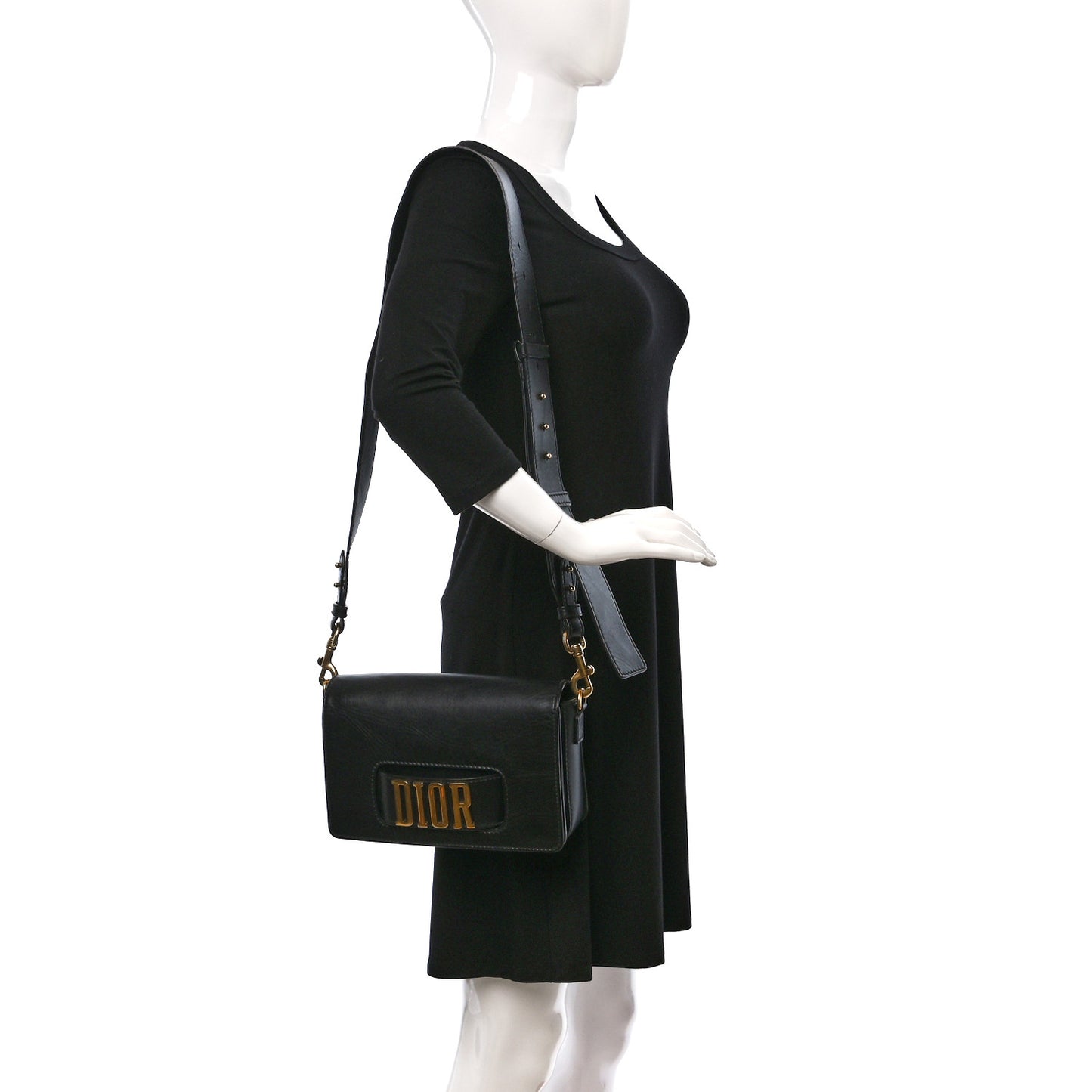 Smooth Calfskin Dio(r)evolution Flap Bag Black