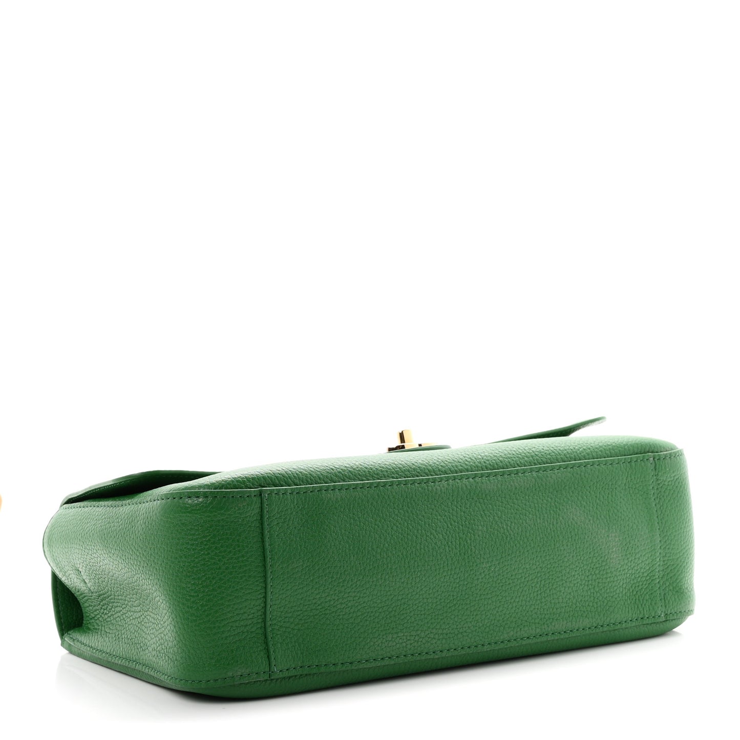 Grained Calfskin Small Souplissimo Maxi Flap Green