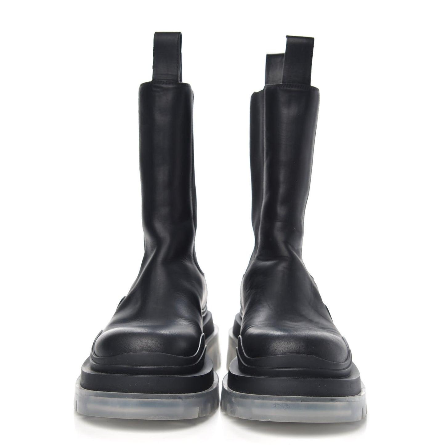 Calfskin The Tire Chelsea Boots 37.5 Black Transparent