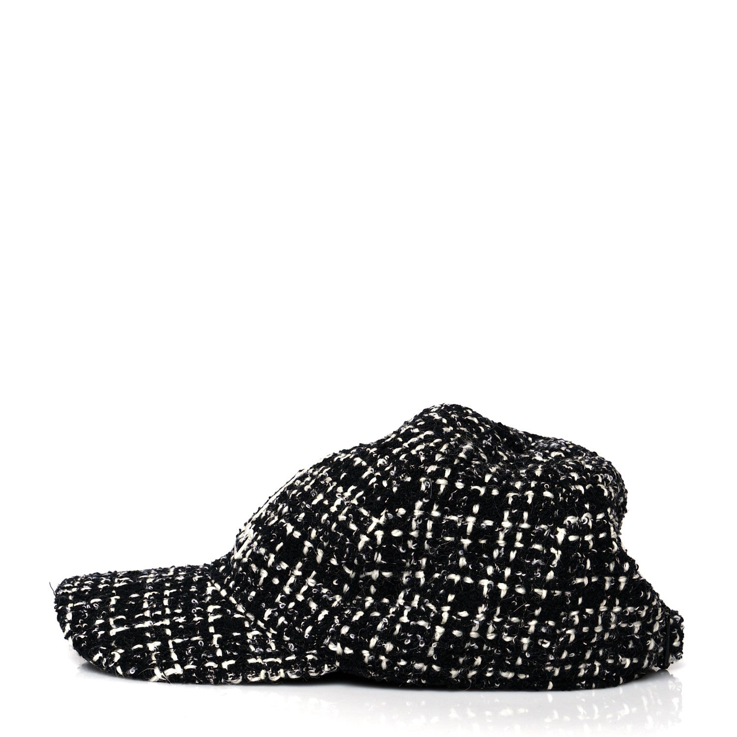 Saint Laurent Wool Tweed Embroidered Baseball Cap 57 Black 3 of 9