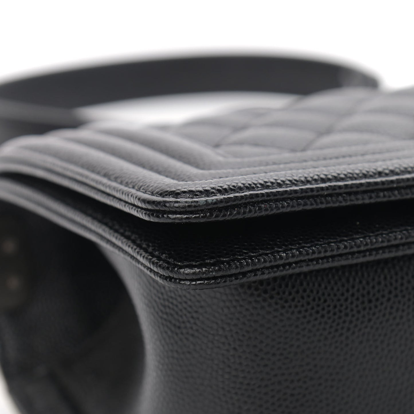 Caviar Quilted Small Boy Flap Black