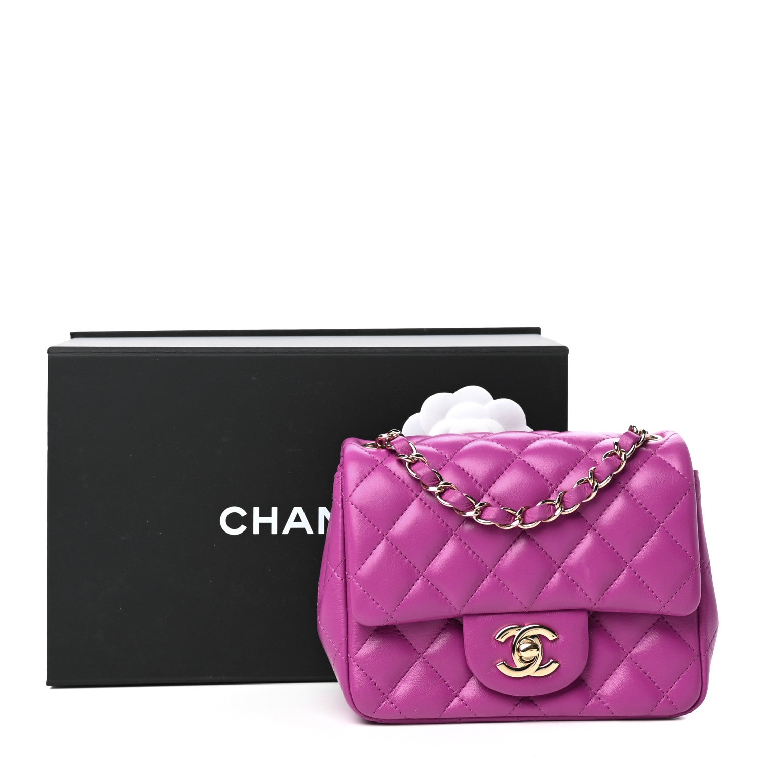 Chanel Lambskin Quilted Mini Square Flap Purple 10 of 10