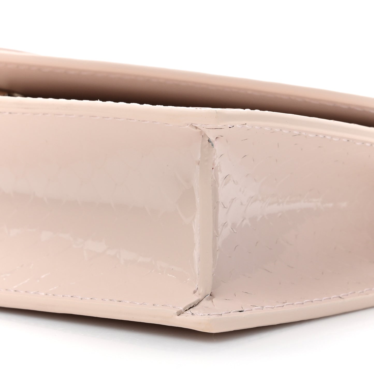 Patent Embossed Snakeskin Loubi54 Crossbody Clutch Pink