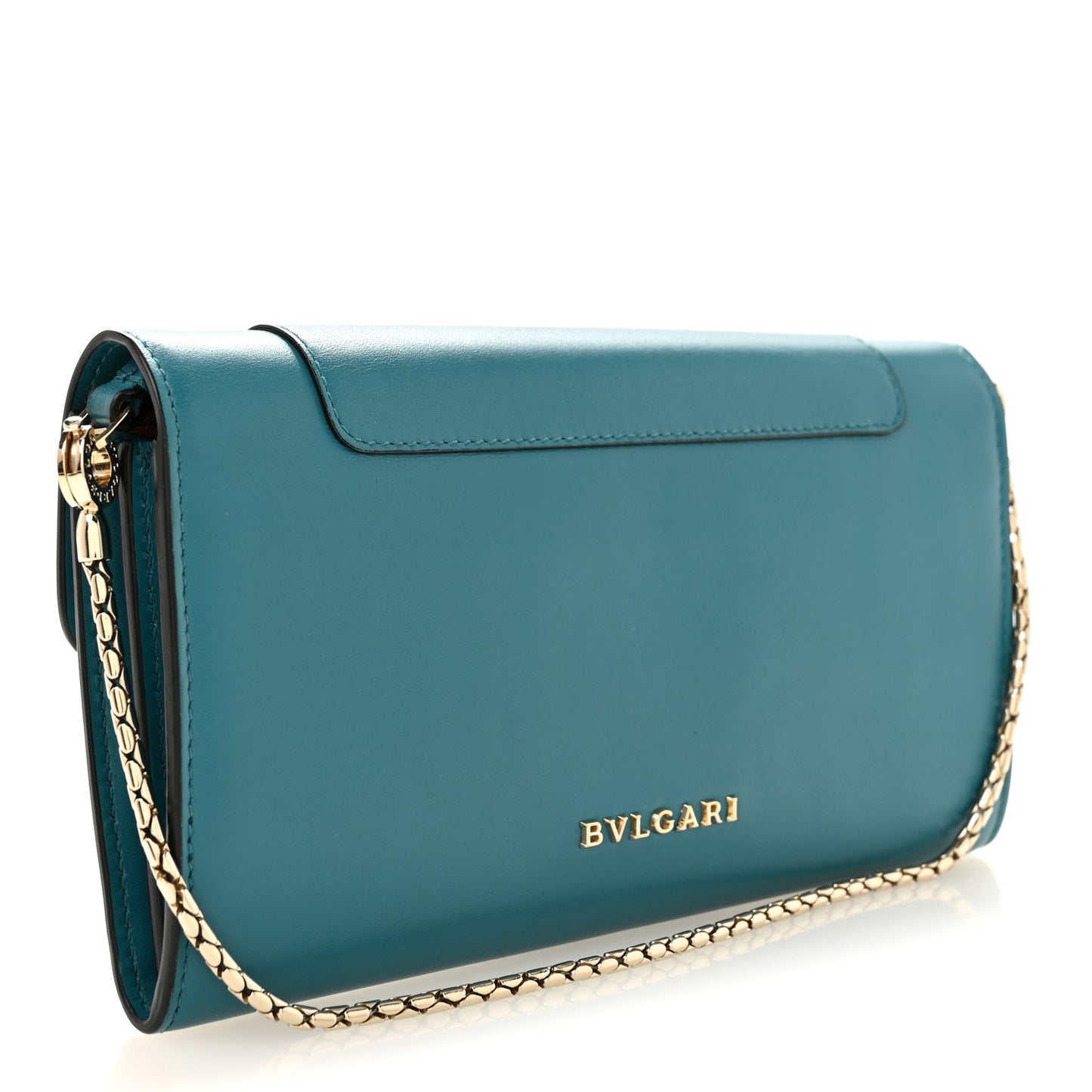 Calfskin Serpenti Forever Chain Wallet Blue