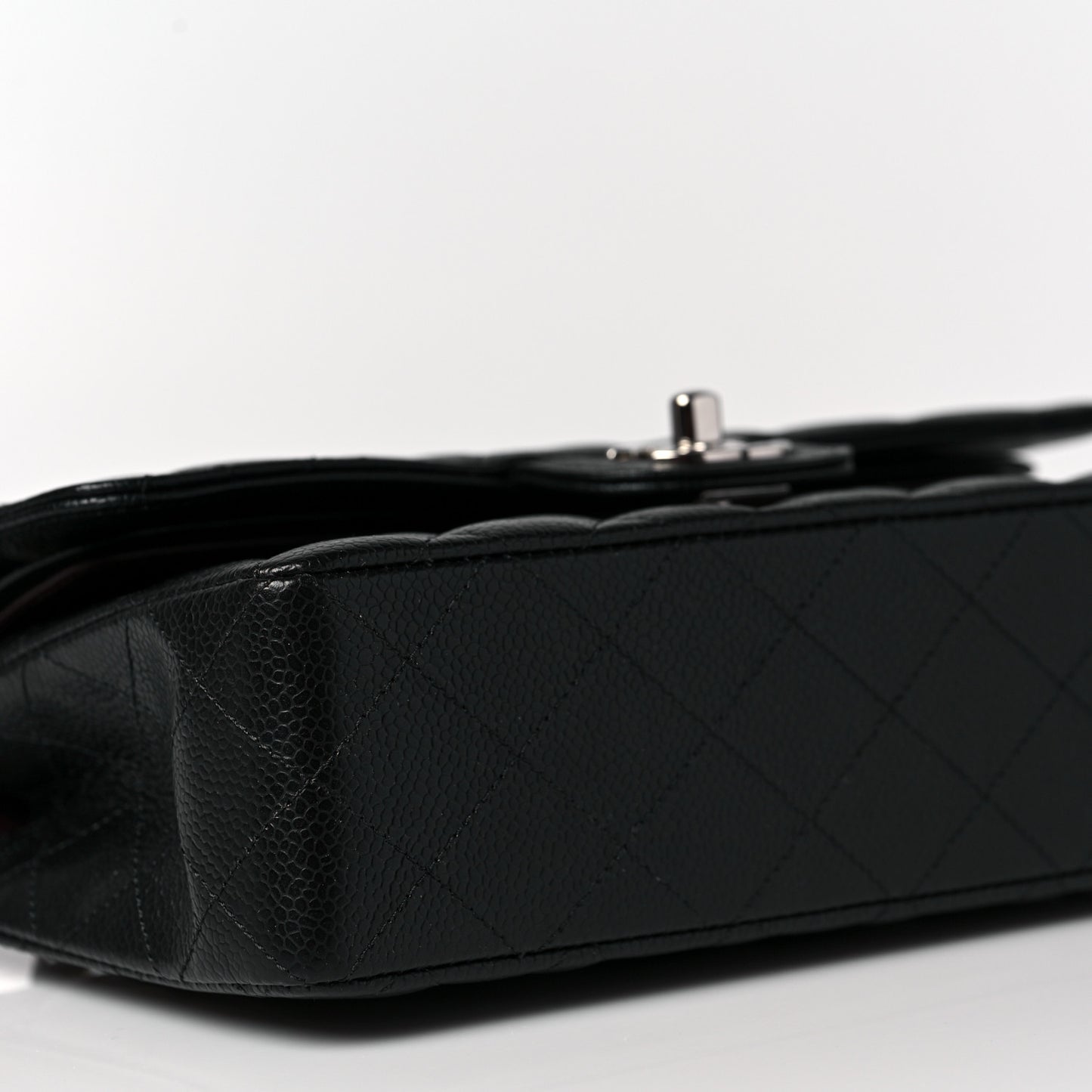 Caviar Quilted Small Double Flap Black