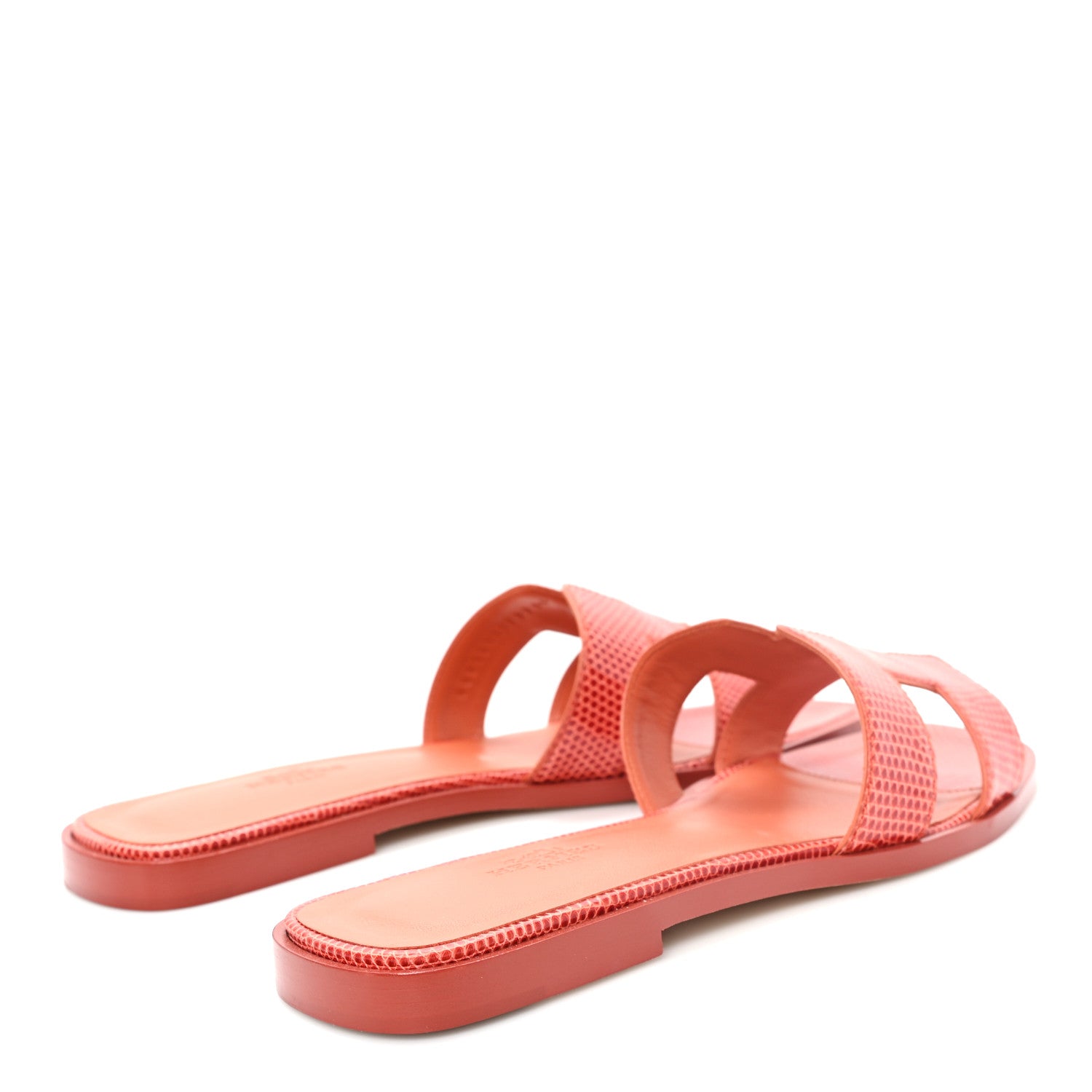 Hermes Lizard Oran Sandals 37 Rouge Coccinel 9 of 10