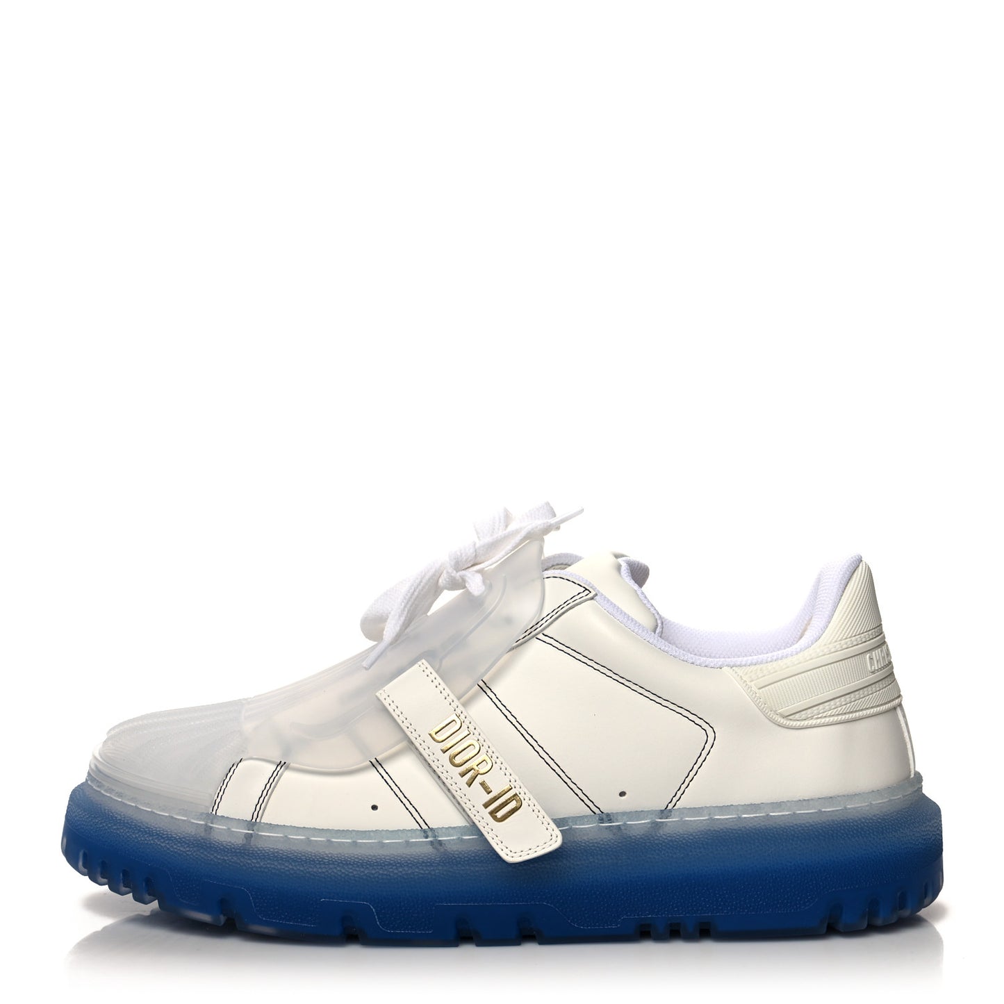 Calfskin Clear Rubber Dior-ID Platform Sneakers 41 White Deep Blue