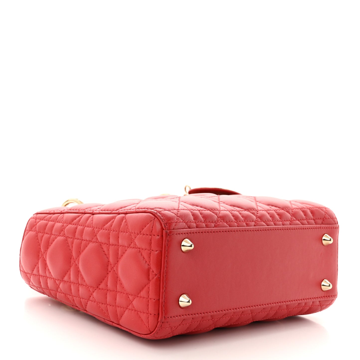 Lambskin Cannage Small Lucky Badges My Lady Dior Red
