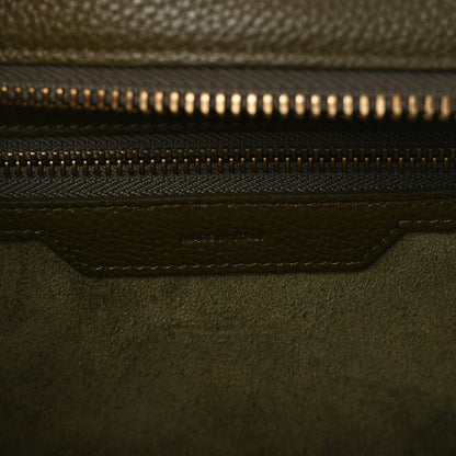 Celine Drummed Calfskin Micro Luggage Dark Olive 6 of 10