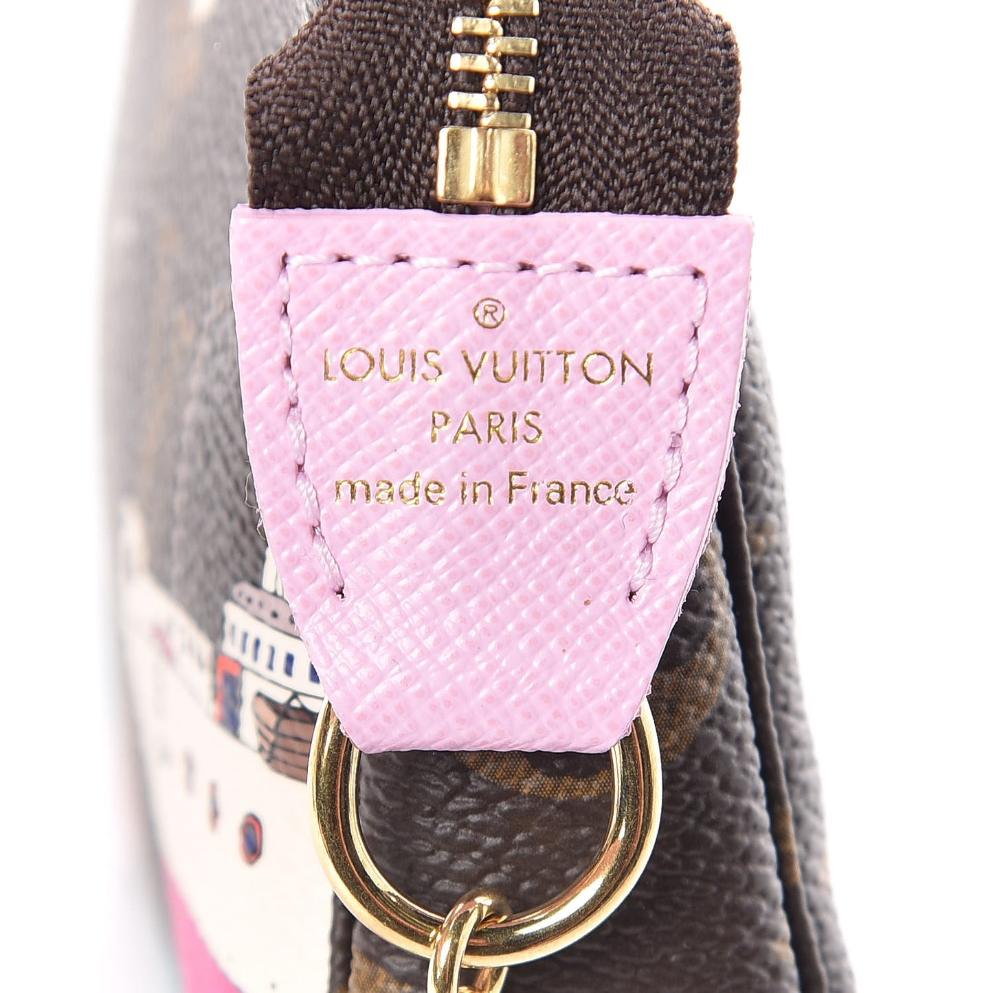 Monogram 2016 Christmas Animation Mini Pochette Accessories Rose Ballerine