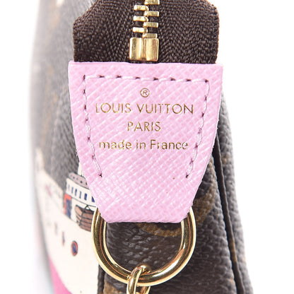 Louis Vuitton Monogram 2016 Christmas Animation Mini Pochette Accessories Rose Ballerine 6 of 10