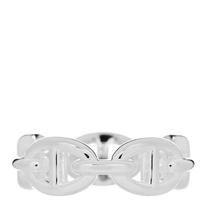 Hermes Sterling Silver PM Chaine d'Ancre Enchainee Band Ring 55 7.25 3 of 9