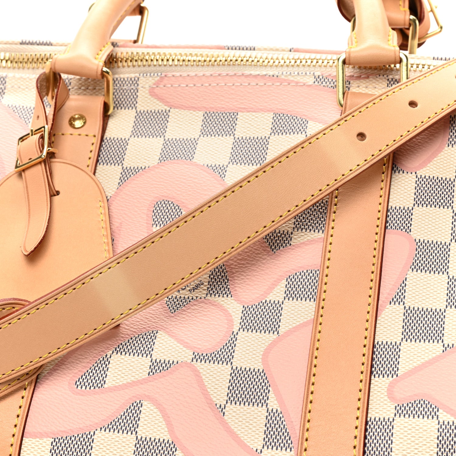 Louis Vuitton Damier Azur Tahitienne Keepall Bandouliere 50 Rose Ballerine 10 of 10