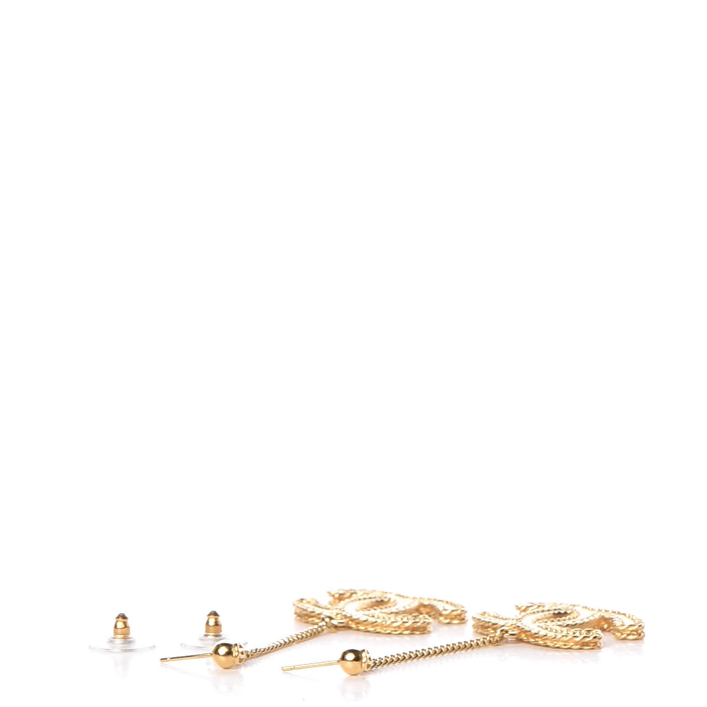 CC Drop Earrings Matte Gold