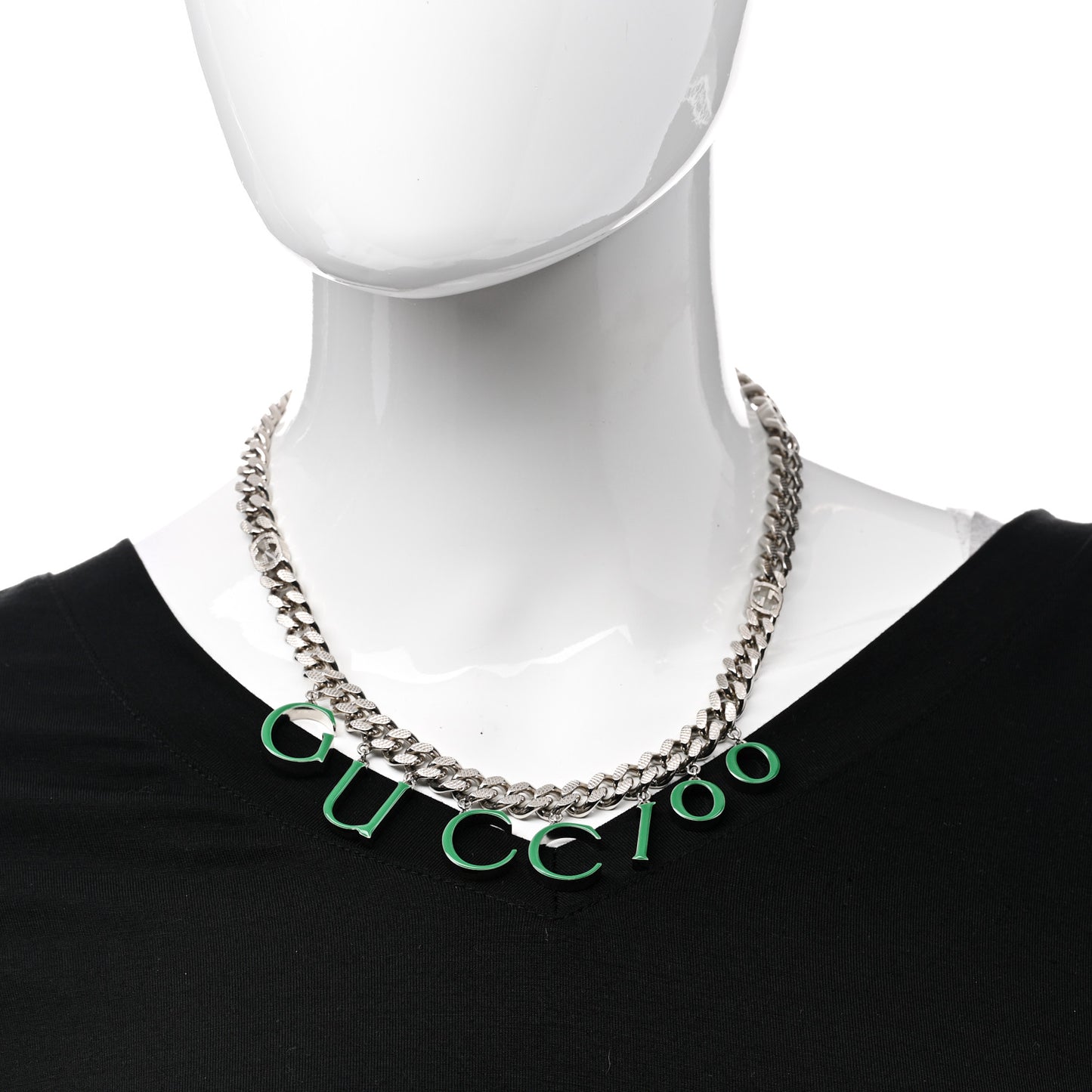 100 Script Choker Necklace Green