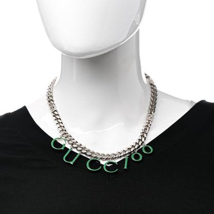 Gucci 100 Script Choker Necklace Green 2 of 5