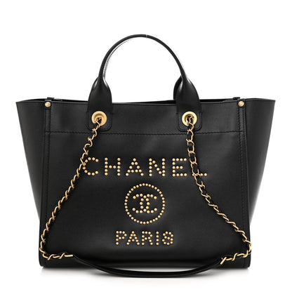Chanel Caviar Small Studded Deauville Tote Black 1 of 10