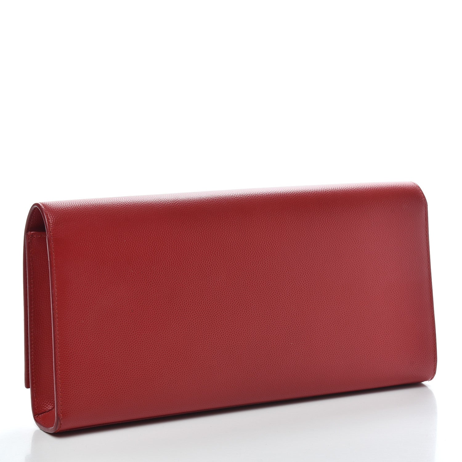 Saint Laurent Grain De Poudre Classic Monogram Cassandre Clutch New Red 2 of 6