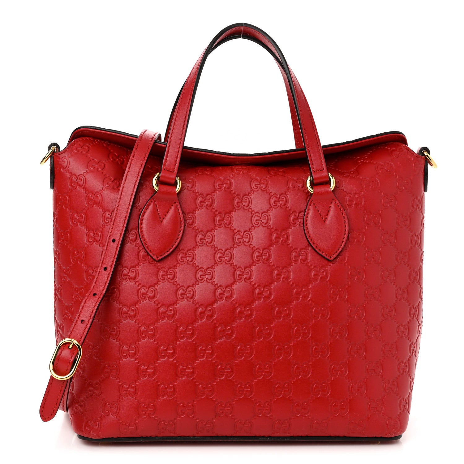 Gucci Guccissima Linea A Foldover Tote Red 1 of 12