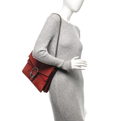 Gucci Suede Vitello Velvet Medium Dionysus Shoulder Bag Vulcanic Red 2 of 6