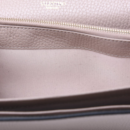 Valentino Garavani Pebbled Calfskin Rockstud Envelope Wallet on Chain Poudre 11 of 12