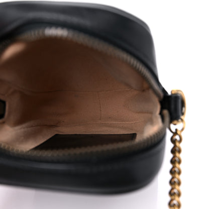 Gucci Calfskin Matelasse Mini GG Marmont Crossbody Bag Black 5 of 10