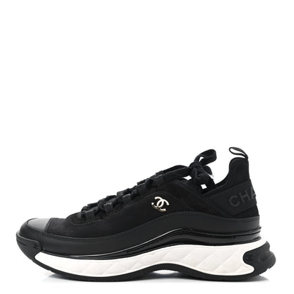 Chanel Velvet Calfskin Mixed Fibers CC Sneakers 39.5 Black 1 of 7