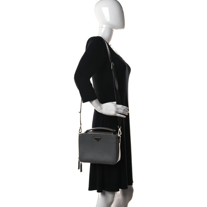Prada Saffiano Travel Medium Brique Crossbody Bag Marmo 2 of 12